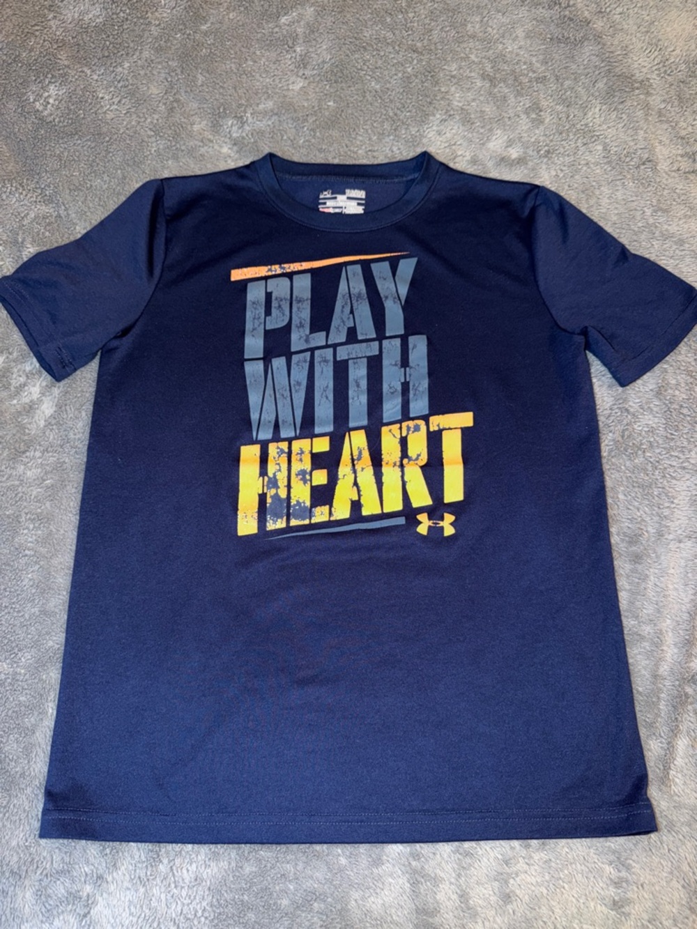 Under Armour Navy Short Sleeve 'Play With Heart' Graphic Tee